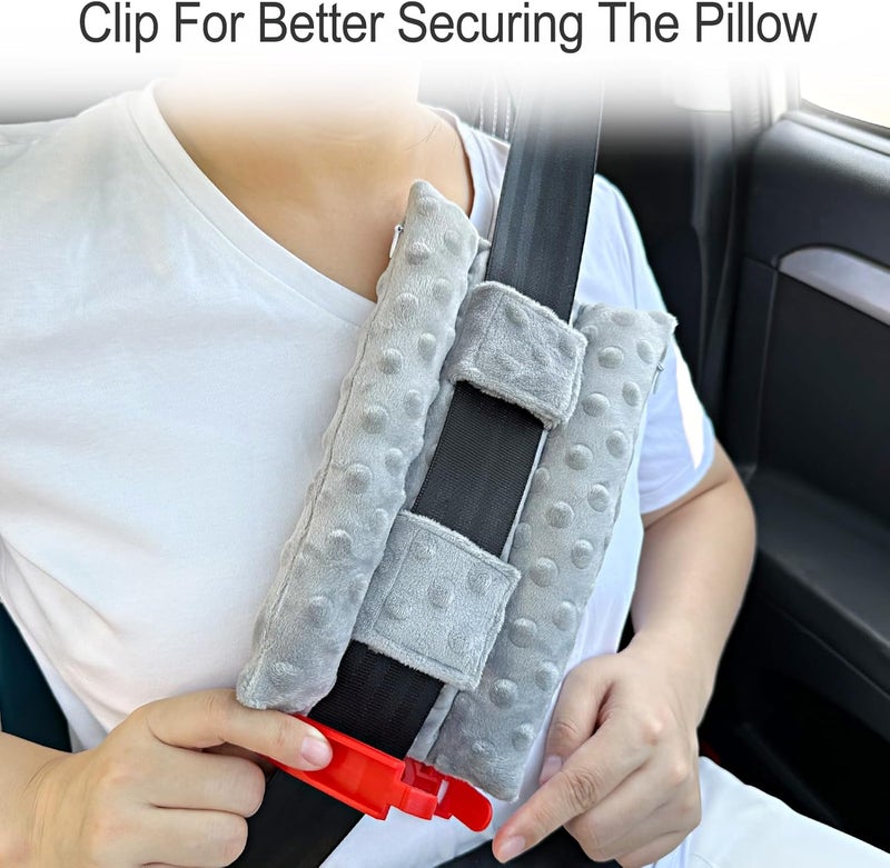 BNRendles Chemo Port Pillows for Patients Seatbelt, Chemo Port Protector Pacemaker Seat Belt Cushion, Chemotherapy Must Haves Chemo Gifts Men Women Cancer, Minky Dot Gray - Image 4